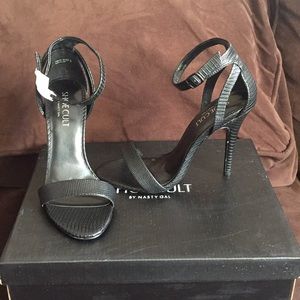 Black open toe heels